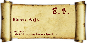 Béres Vajk névjegykártya